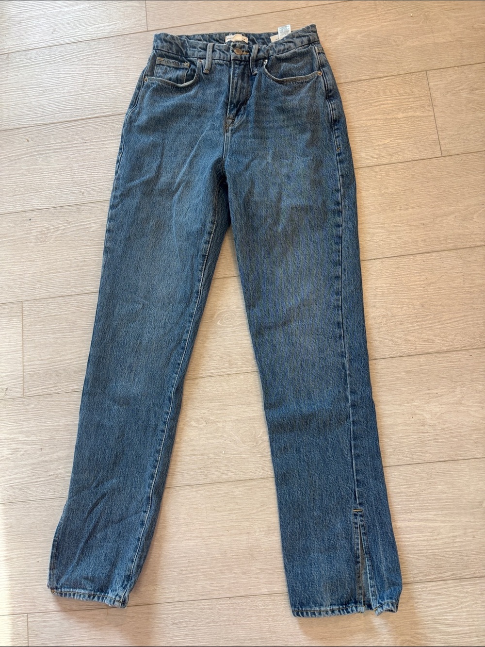 Good American Good Boy Jeans with side slits Blue size 0 / 25